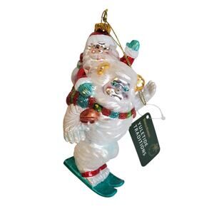 Glass Blown Ornament - Santa on Yeti - 6"